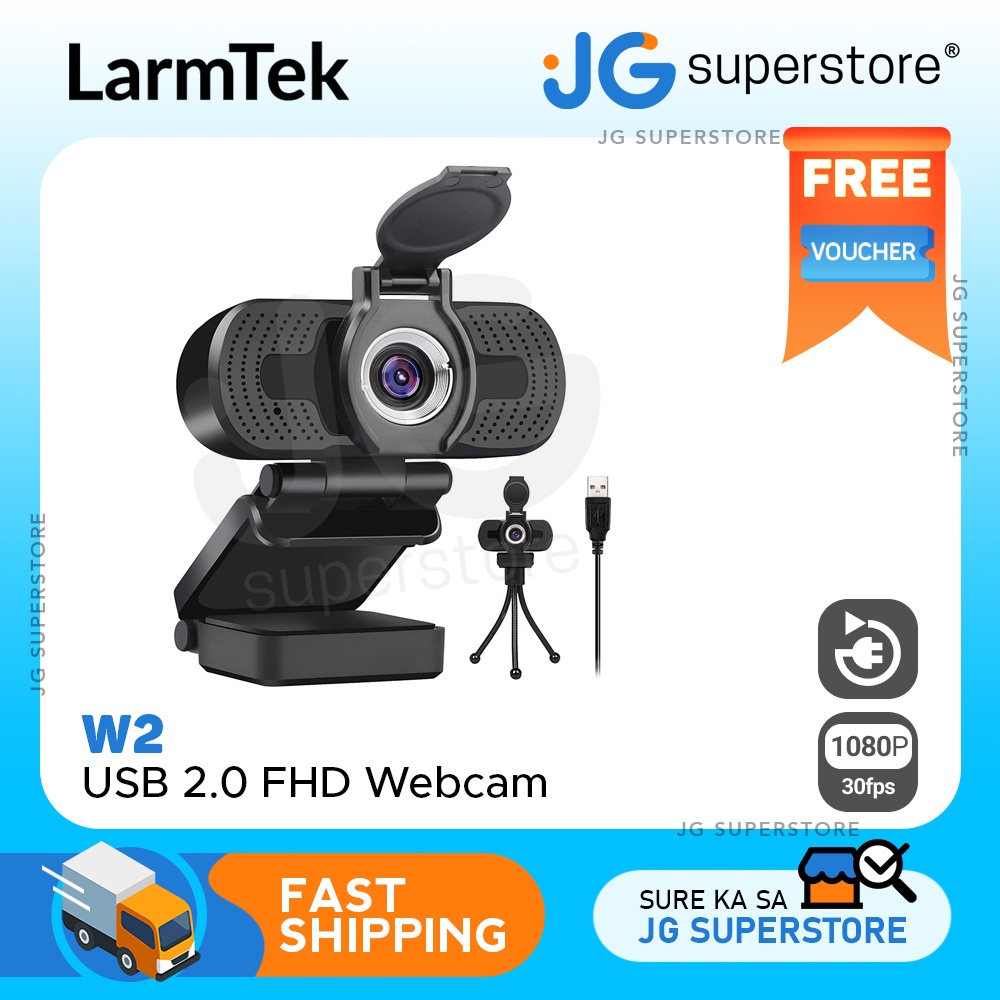 LarmTek W2 1080p 30fps USB Webcam W Built In Mic Privacy Shutter