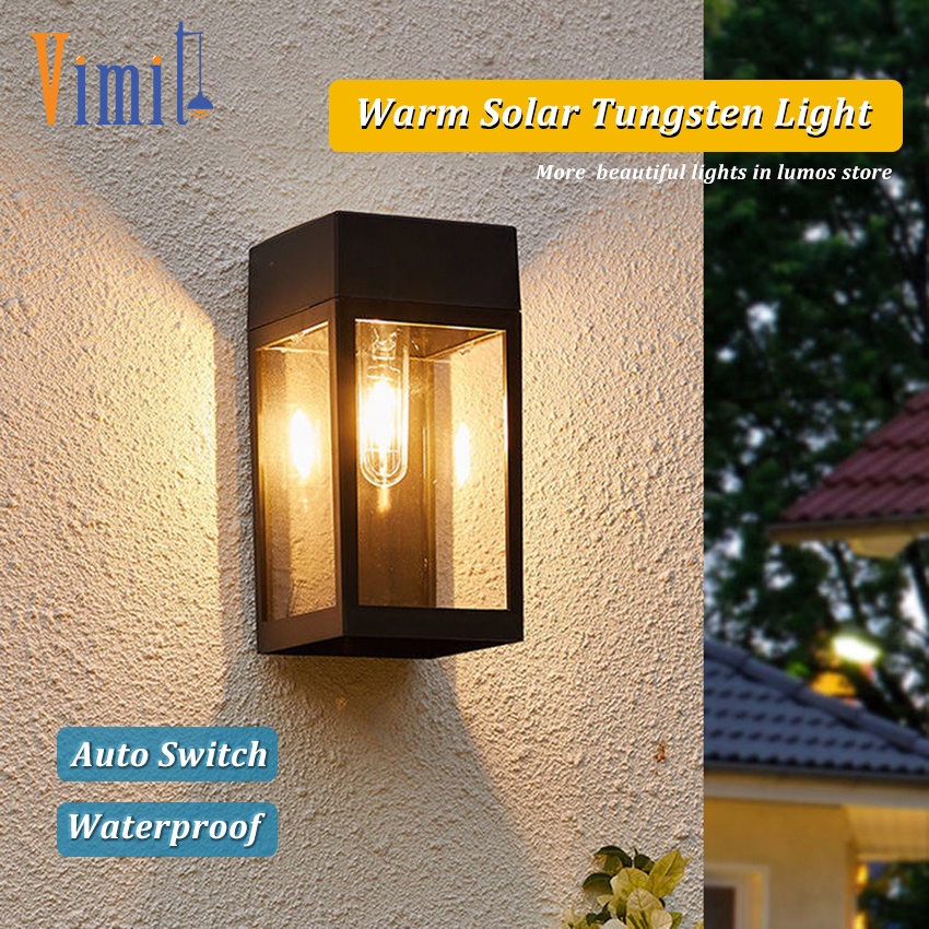 Vimite Led Solar Wall Light Outdoor Waterproof Automatic Sensor Garden