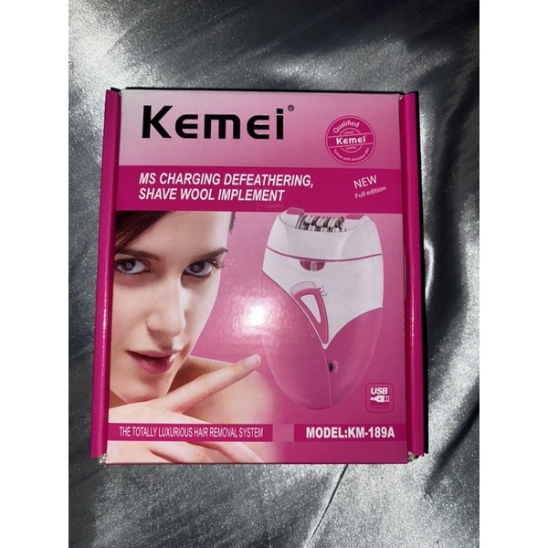 ORIGINAL Kemei USB Rechargeable Epilator Women Electric Hair Remover