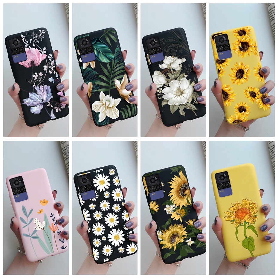 Vivo V E V Case Colorful Flower Soft Silicone Back Protective Cover