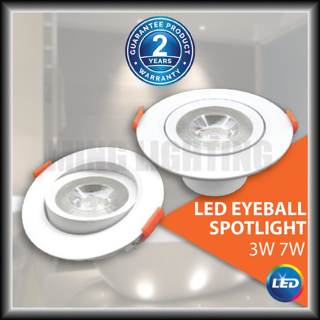 Home Life 2 Years Warranty 3W 7W LED Recessed Eyeball Spotlight Round