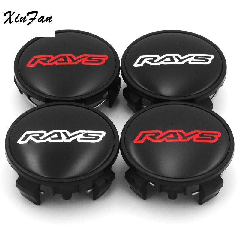 XINFAN 4pcs 62mm OD 56mm ID Rays Volk Racing Wheel Center Cap For