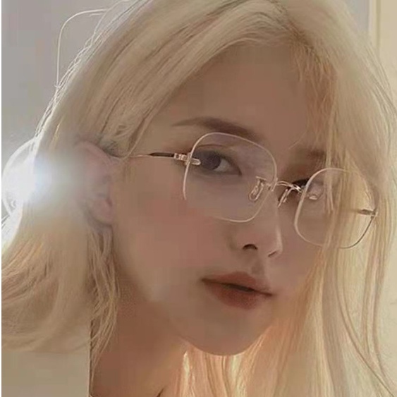 Korean Eyeglasses Jennie Glasses Frameless Shades For Women Anti