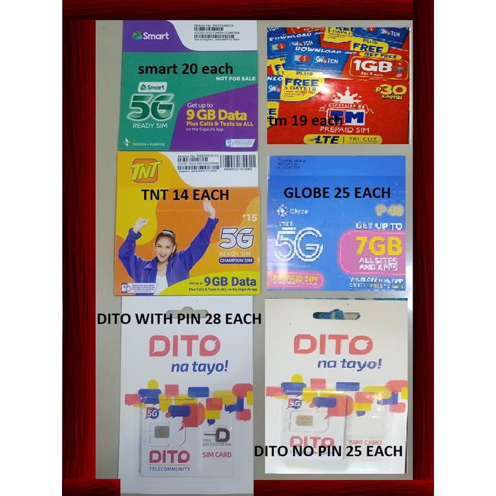 TNT SMART DITO GLOBE TM HERE Shopee Philippines