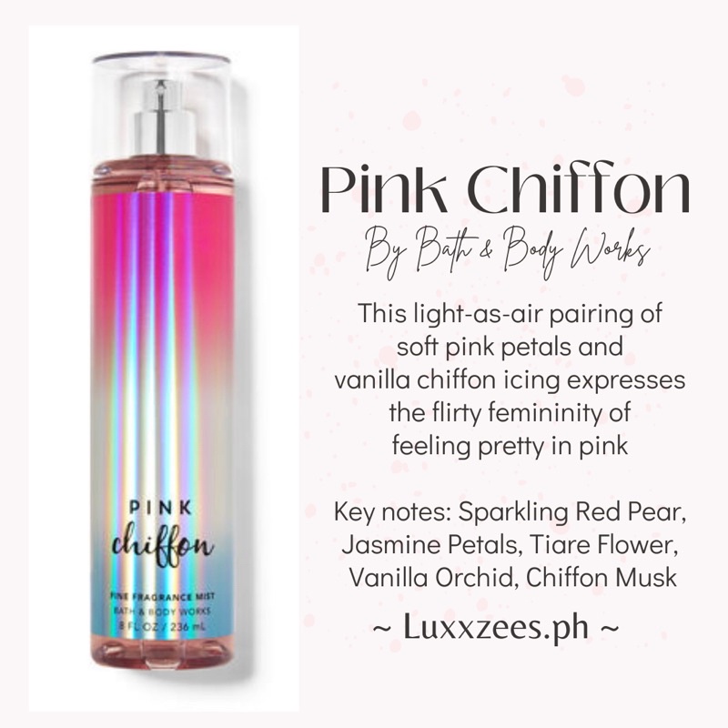 Pink Chiffon Bath And Body Works Ml Original Fine Fragrance Mist