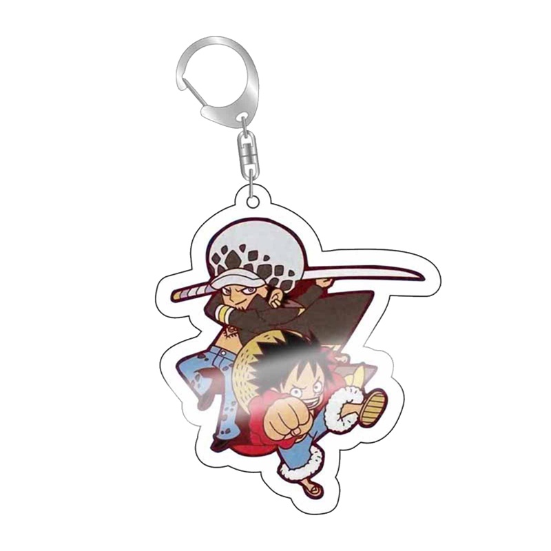 Aasleaty One Piece Anime Rubber Keychain Accessories Kawaii Cartoons