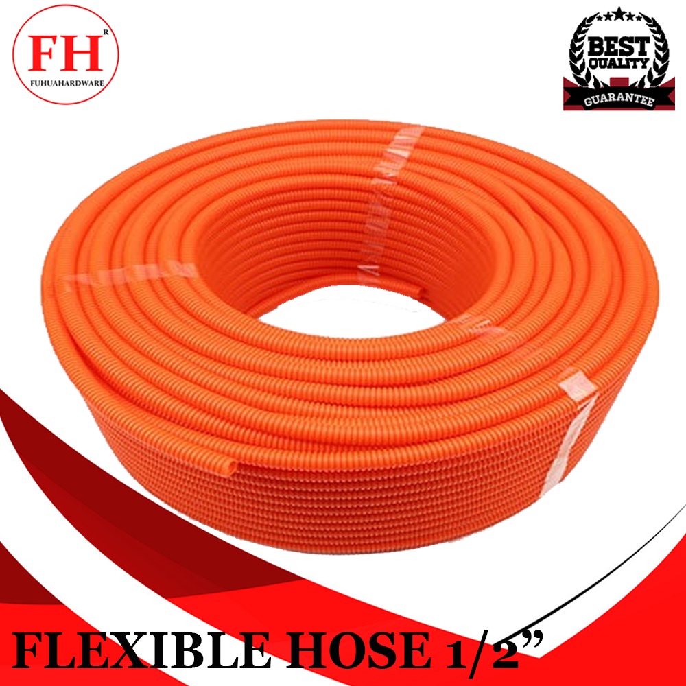 Orange PVC Flexible Hose 1 2 Inch 50 Meters Orange PVC Corrugated