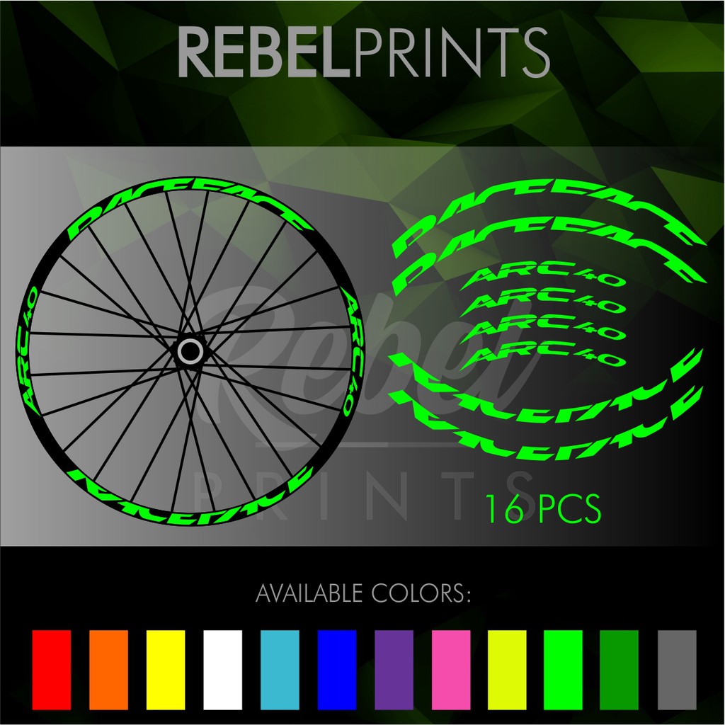 Raceface ARC40 Wheel Rim Sticker Decals Vinyl For Mountain Bike Road