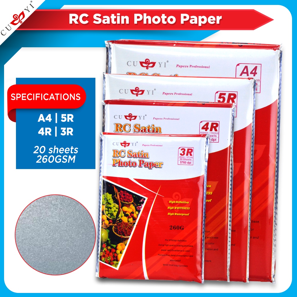 Cuyi Rc Satin Photo Paper Gsm Sheets Per Pack A R R R