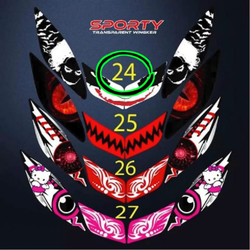 Yamaha Mio Sporty Soulty Winker Eye Transparent Sticker Shopee