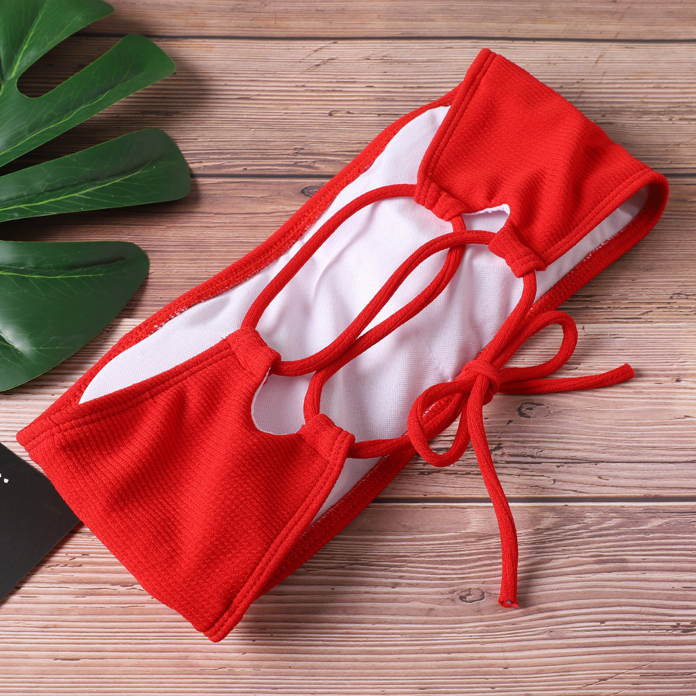 Soild Color Basic Style Bikini Swimsuit With Pad Shopee Philippines