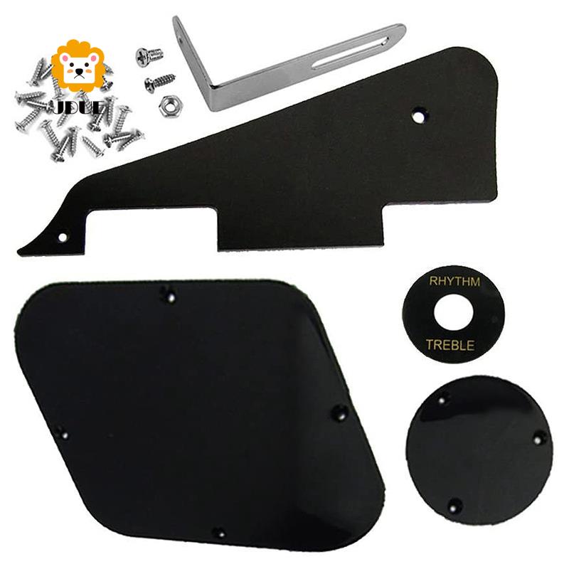 Set Black Pickguard Cavity Switch Covers Pickup Selector Plate Bracket