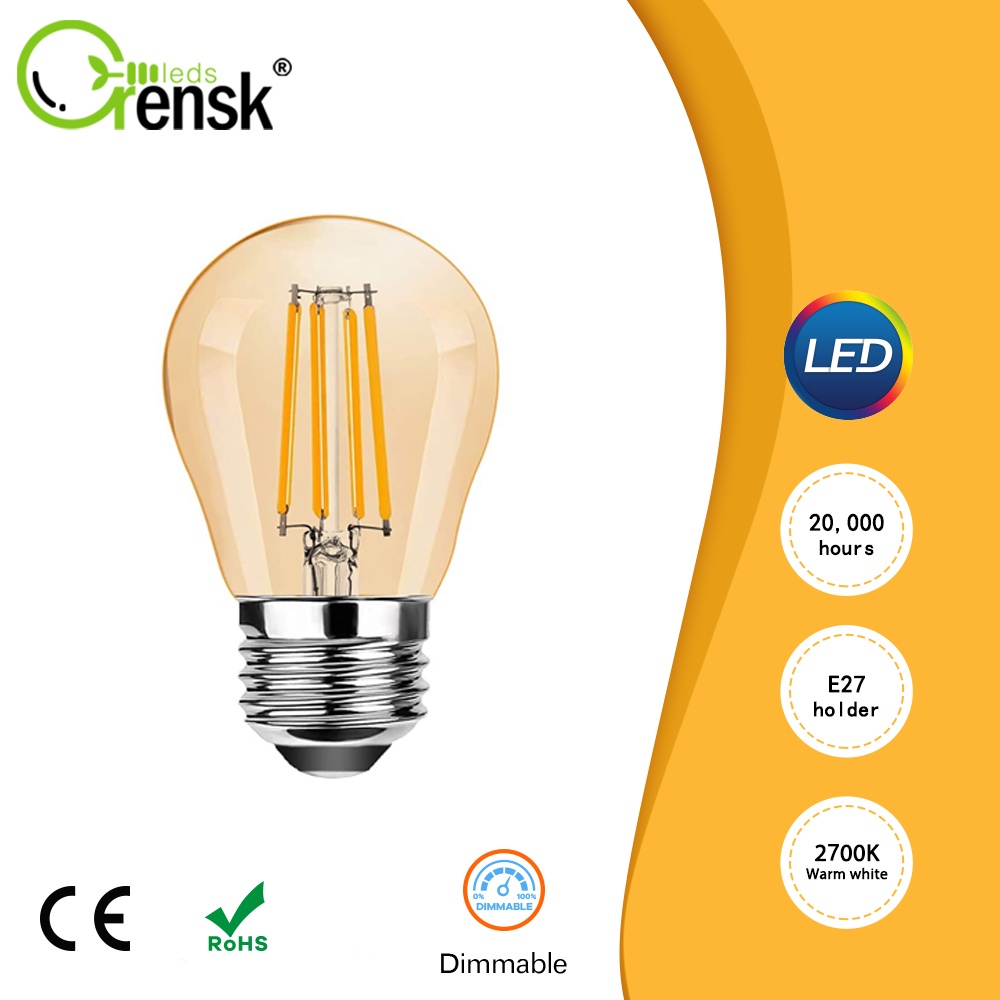 Grensk G Led Filament Edison Bulb W Led Lamp E Dimmable Vintage