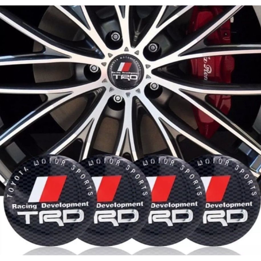 TRD TOYOTA Logo Car Wheel Center Hub Cap Sticker Emblem 04 Pcs 56mm