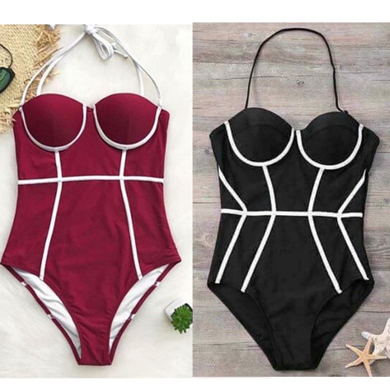 Nathalia Lining Design One Piece Bikini Swimsuit A Shopee Philippines