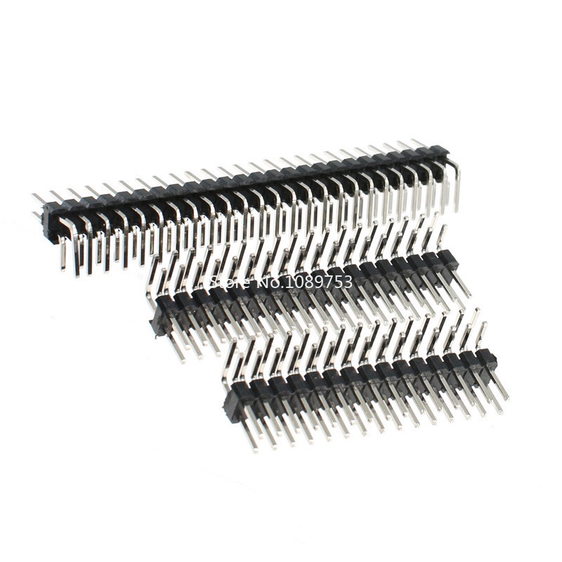 10Pcs 2 54mm Double Row Right Angle Pin Header Strip Male Pin Header