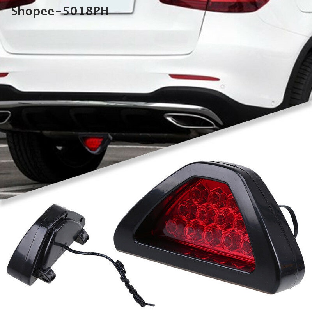 SNOWPH 12V Car Sporty F1 Style Triangle 12LED Rear Stop Tail Third