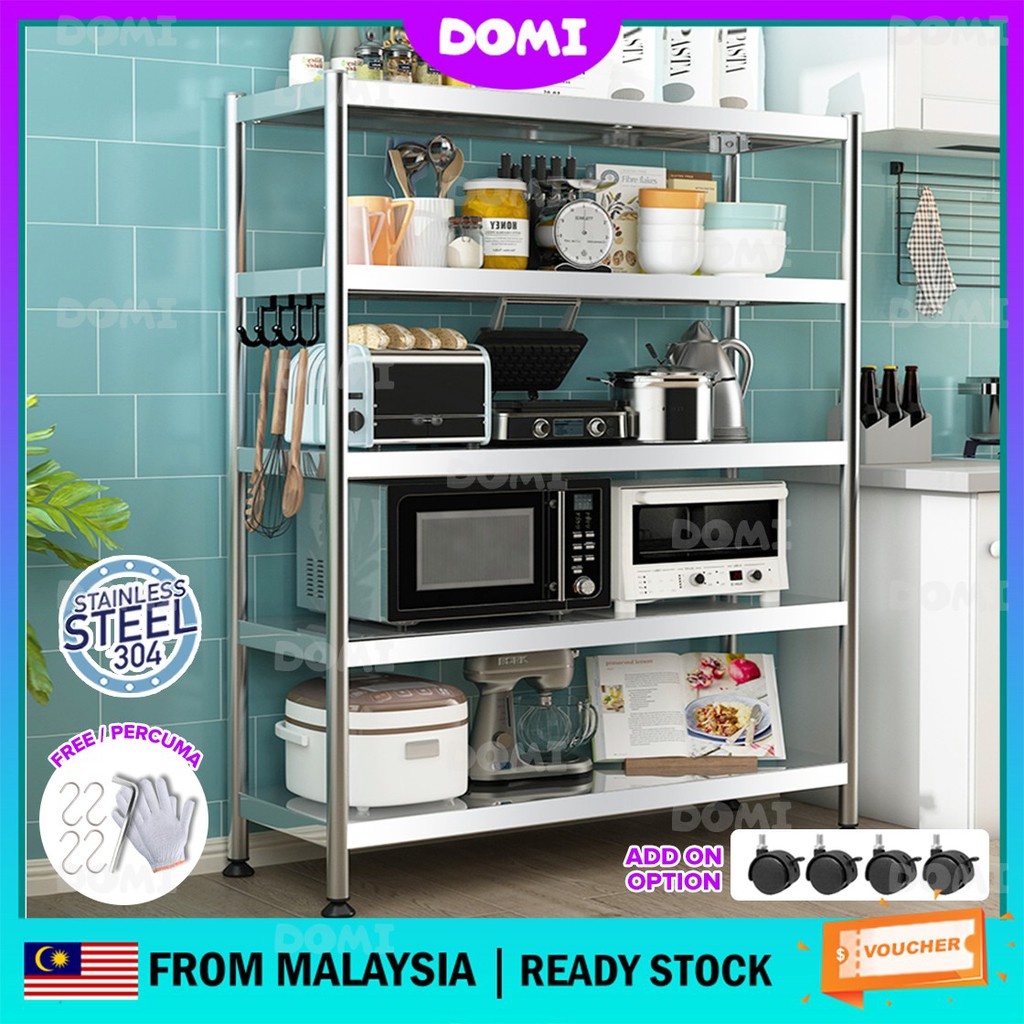 DOMI Kitchen Rack Stainless Steel Multilayer Racks Laundry Shelves