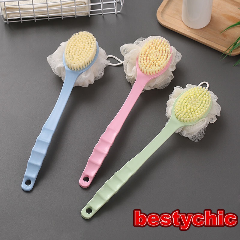 Bath Brushes Long Handle Soft Hair Bath Shower Scrub Back Brush Loofahs