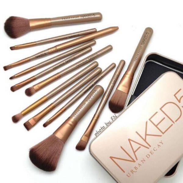 Naked Make Up Brush Set Contains Pcs Tin Box Shopee Philippines