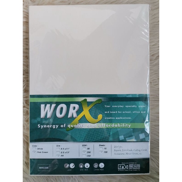 Worx Specialty Paper Gsm Gsm Gsm White Pale Cream Sheets