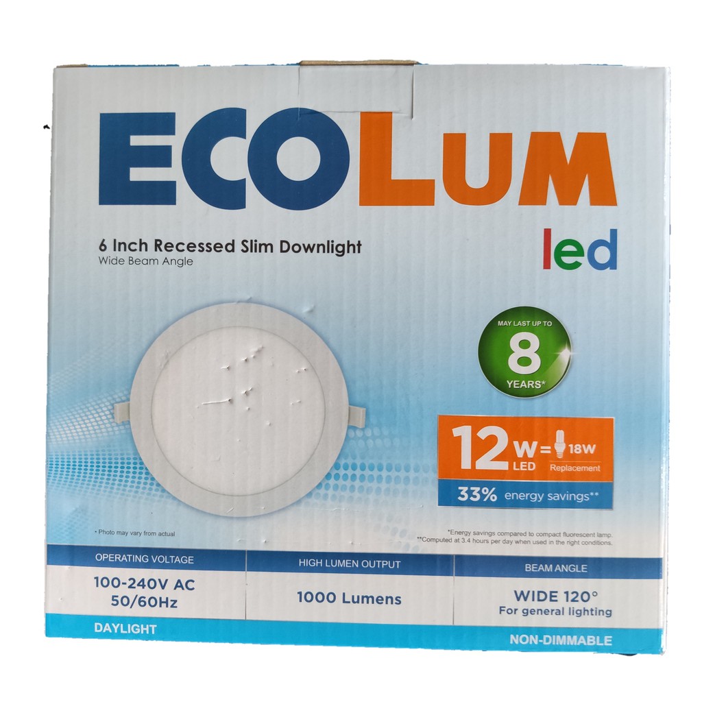 Ecolum Led Downlight W And W Daylight And Warm White Shopee