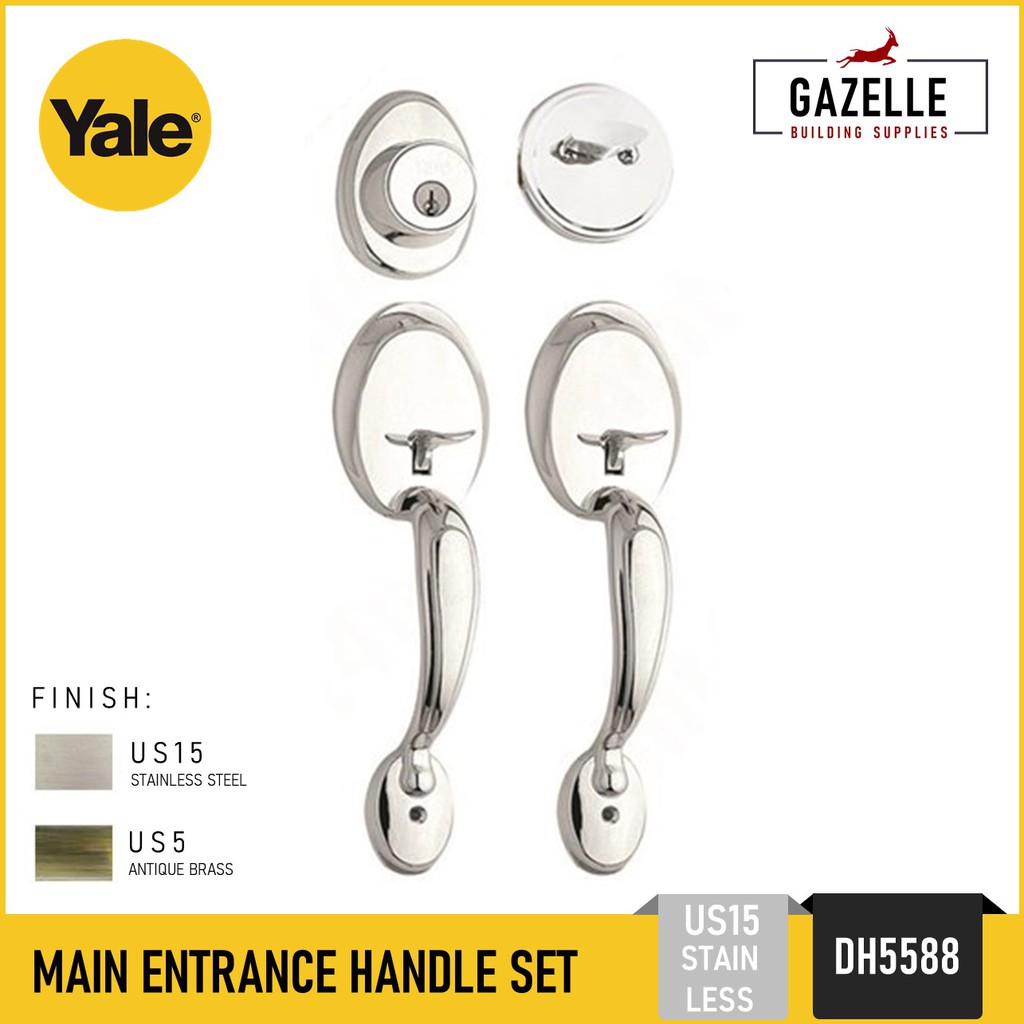 Yale Main Entrance Handle Set Double Sided Single Cylinder Door Knob