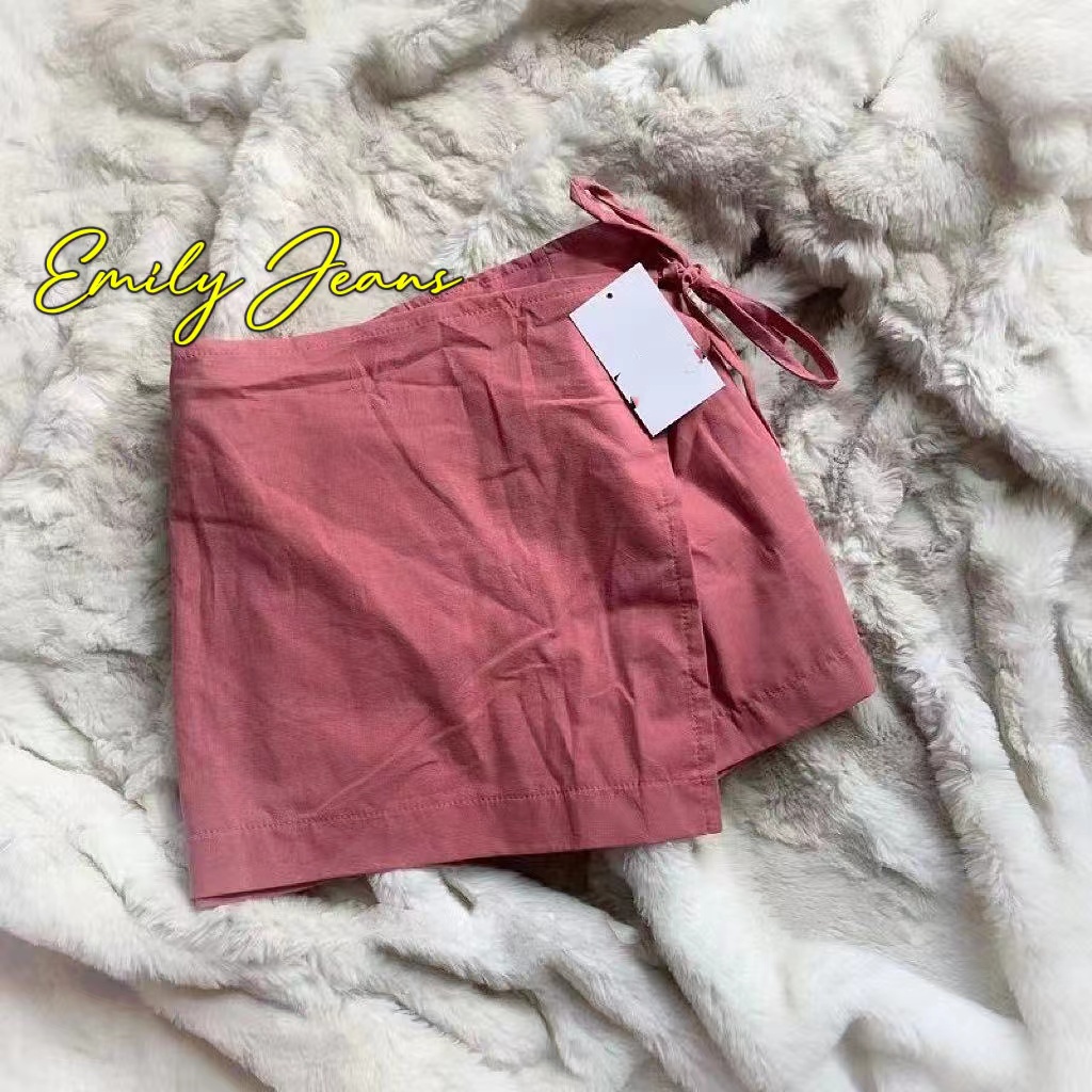 EMILY Korean Skort Palda Shorts High Quality Cotton Linen Skirt