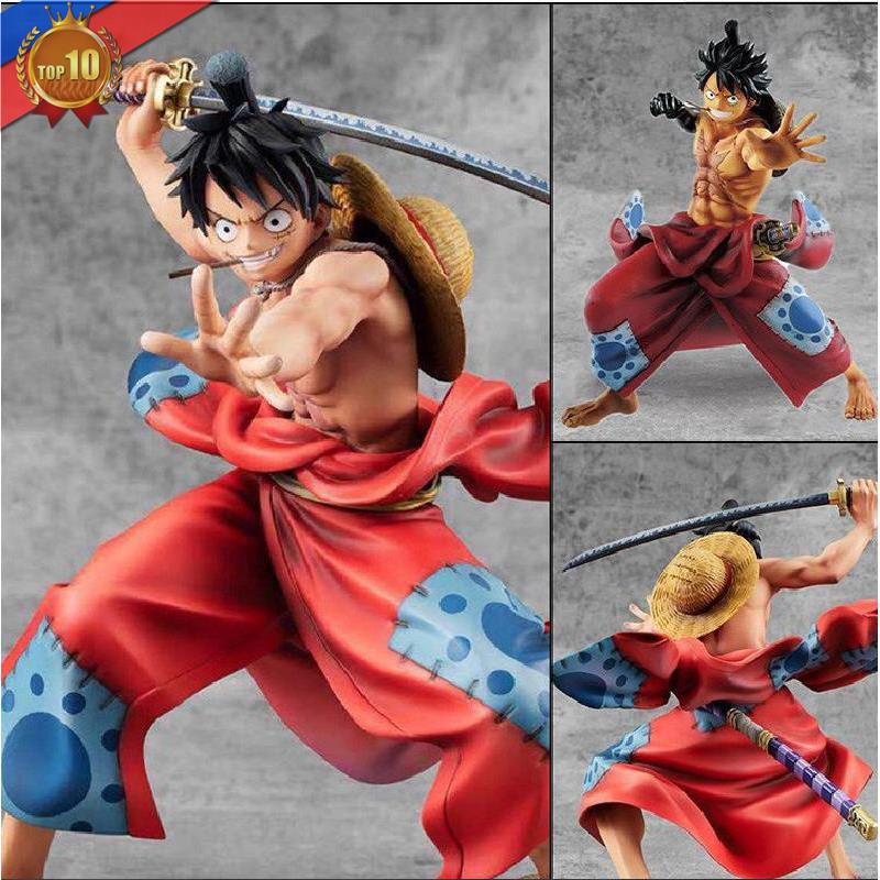 Original Anime One Piece PVC Action Figure Wano Country Wafuku Luffy