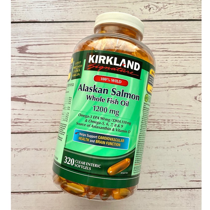 Kirkland Signature Softgels Wild Alaskan Salmon Whole Fish Oil