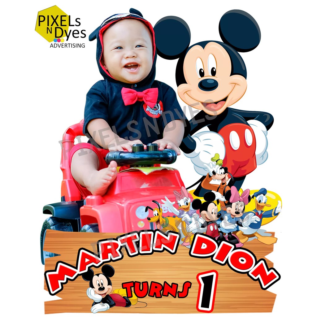 Mickey Mouse Party Photo Personalized Standee 15inches 24inches 2ft