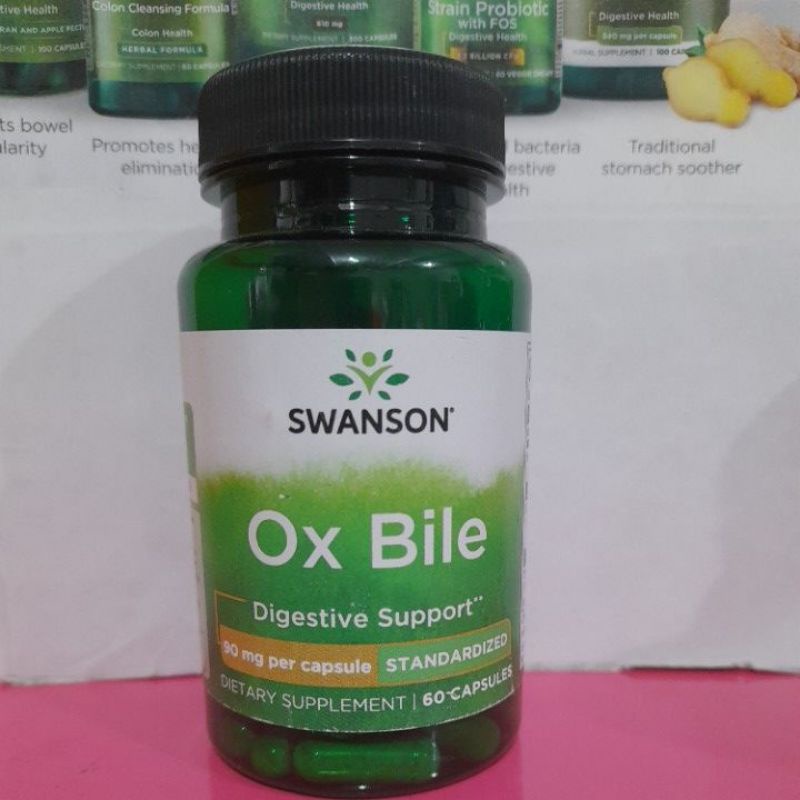 Ox Bile 90mg 60 Capsules Digestive Support EXPIRY July 2024 Swanson