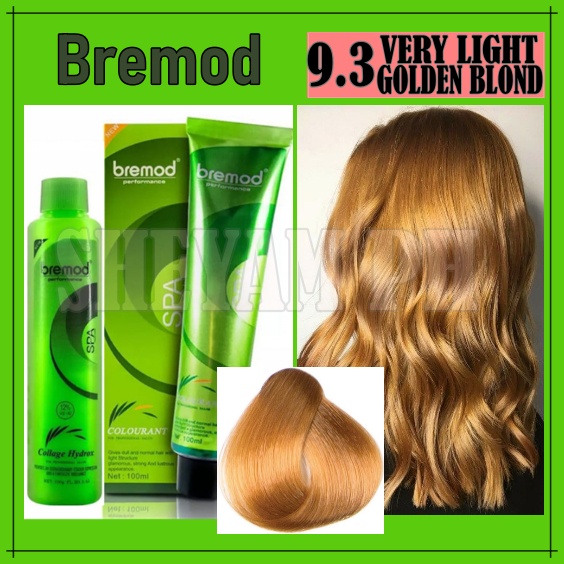 BREMOD 9 3 VERY LIGHT GOLDEN BLONDE SET WITH OXIDIZING HAIR COLOR