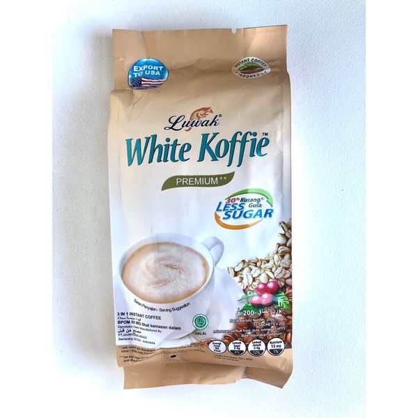 White Coffee Luwak 9 Sachets 10 Sachets Original 180g 1 Free Pc