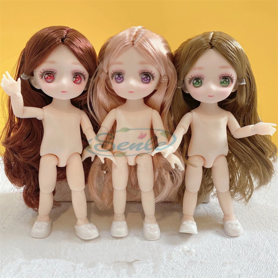 CM BJD Doll Joint Movable Dolls Colored Eyeballs Female Nude Soft