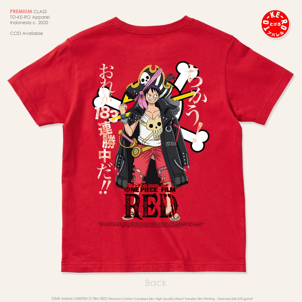 One Piece Anime T Shirt Monkey D Luffy Film RED RED Shopee