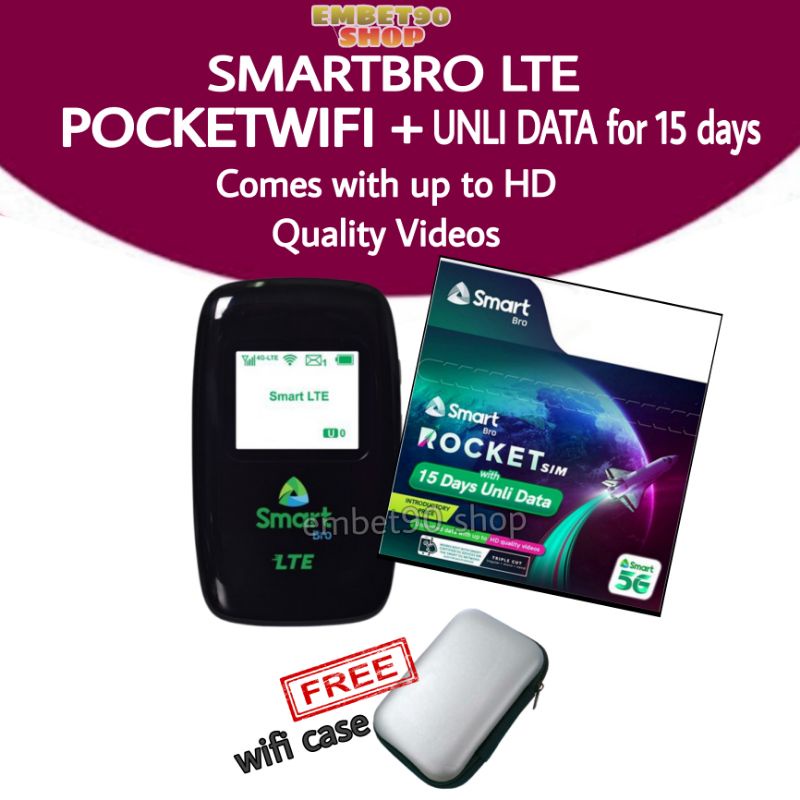 Smart Bro Pocket Wifi With Rocketsim Prepaid Lte Evoluzn Shopee