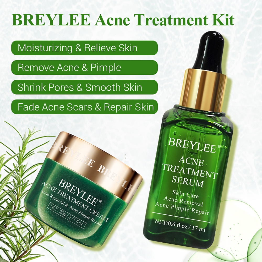 Breylee Acne Treatment Serum Cream Kit Spots Pimple Removal Essence