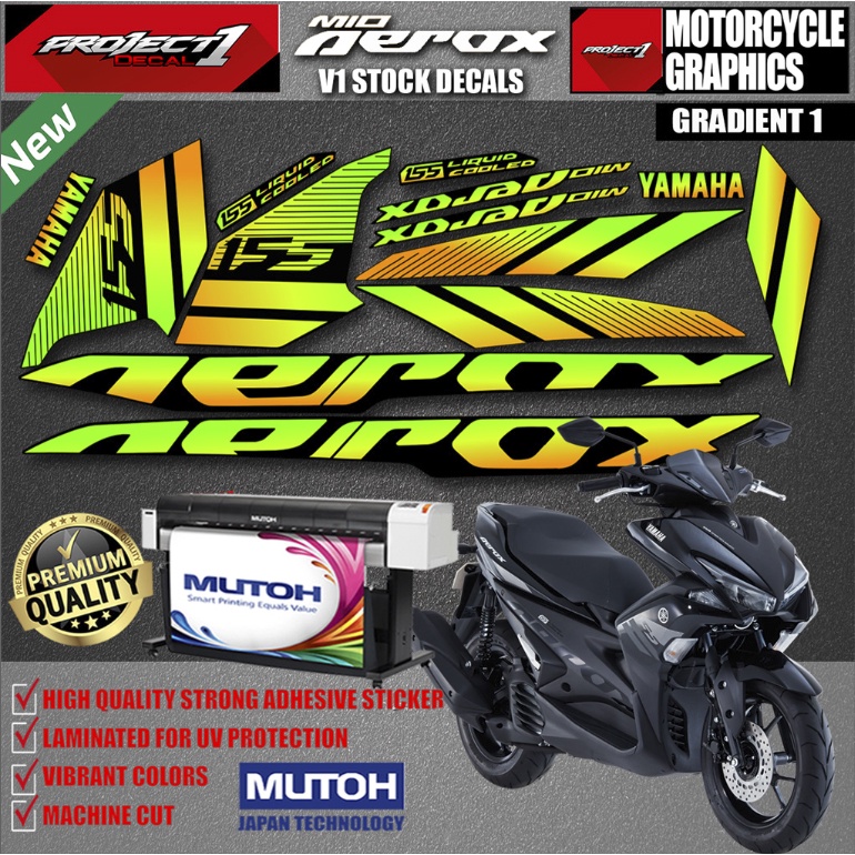 Yamaha Aerox V Stock Decals Laminated Sticker Shopee Philippines