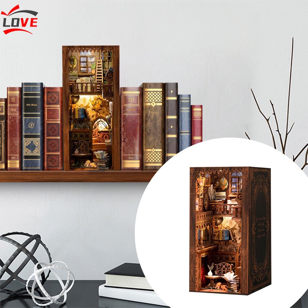 Wooden Bookend Kit Bookshelf Insert D Wooden Puzzle Diy Bookend Decor