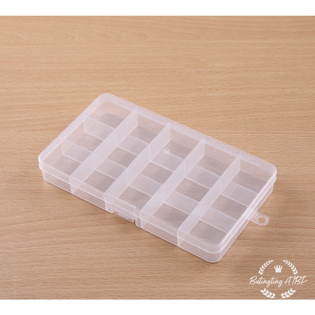 Grid Fixed Transparent Pp Plastic Storage Box Jewelry Beaded Small