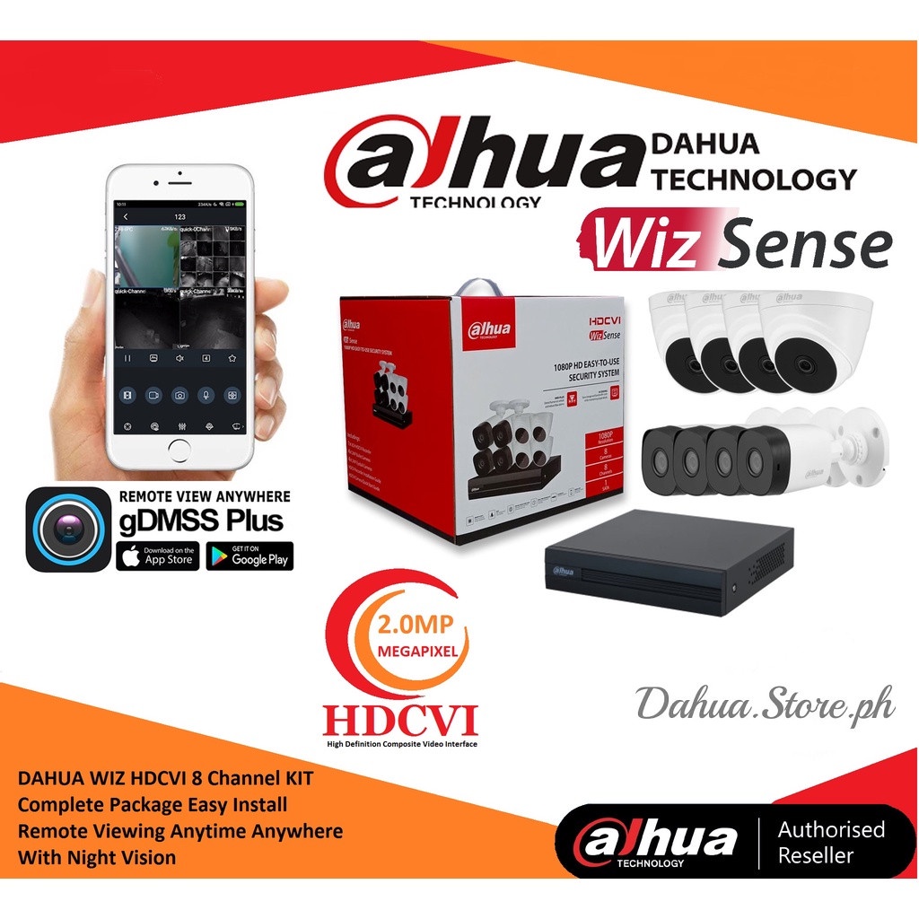 Dahua Kit 4 8 CH CCTV Kit 1080p HD 2MP Camera DVR Complete CCTV Package