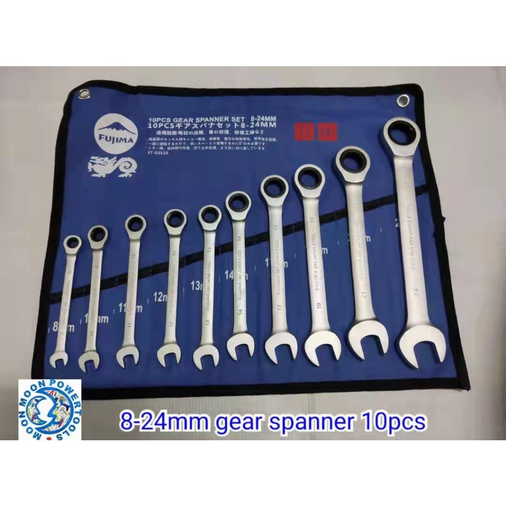 FUJIMA JAPAN RATCHET COMBINATION WRENCH GEAR SPANNER 10PCS 14PCS