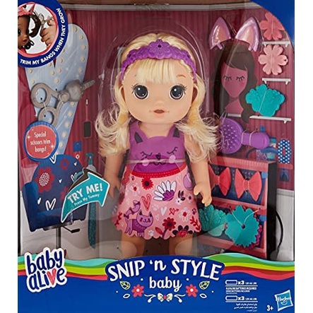 Baby Alive Snip N Style Baby Blonde Doll Makes Sounds Shopee Philippines