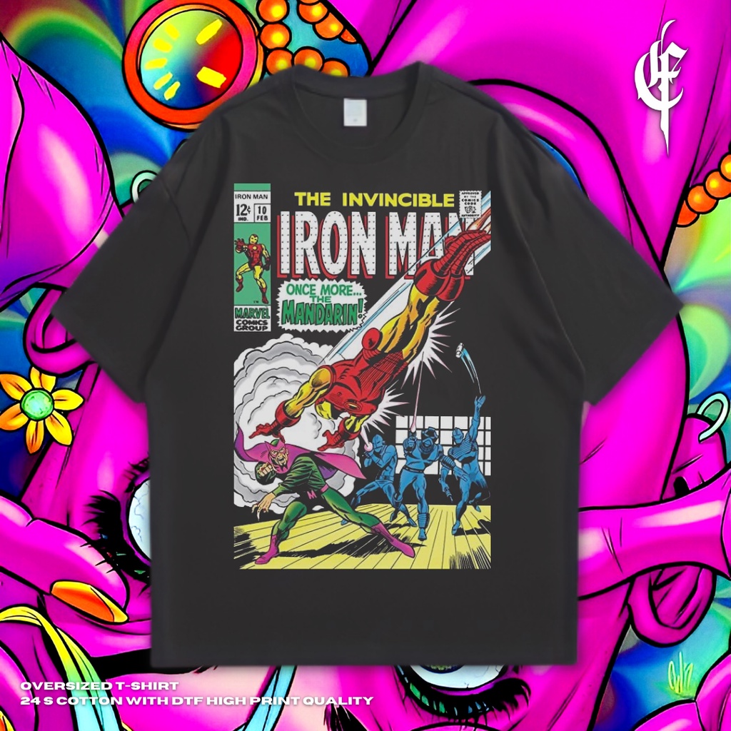 Psycho Crucify The Invicible Iron Man Oversized T Shirt Iron Man T