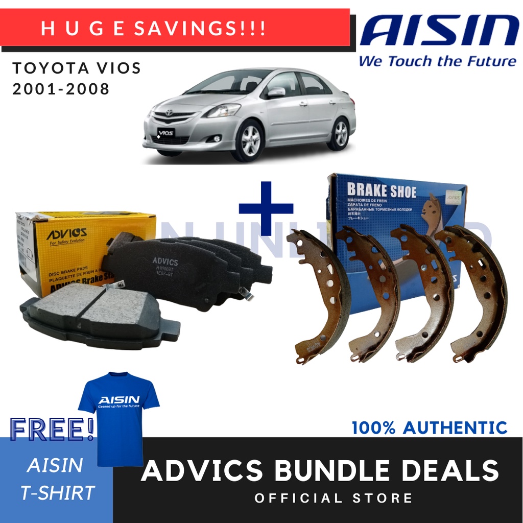 ADVICS Bundle Deals For Toyota VIOS 1xAdvics Brake Shoe Assembly