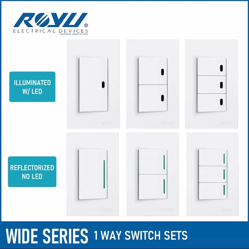 Easylite Royu Wide Series 1 Way Switch Sets Reflectorized Or W LED