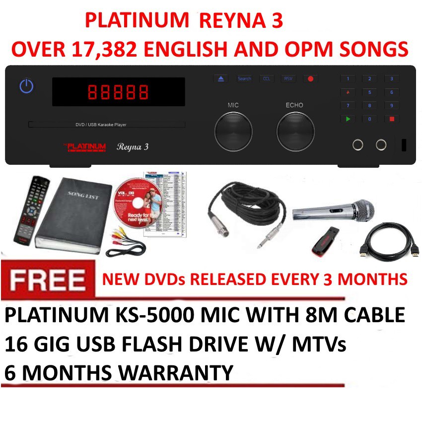 Platinum Reyna 3 DVD Karaoke Player With 20 000 Songs Shopee Philippines