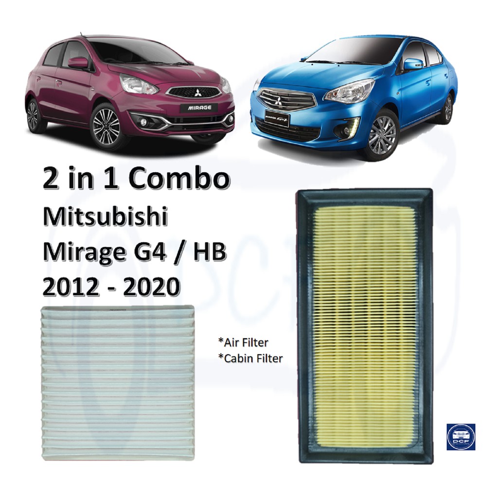 2 In 1 Combo MITSUBISHI Mirage G4 HB 2012 2020 Air Filter And