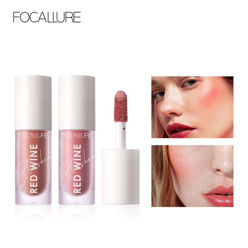 Focallure Liquid Blush Hangover Red Wine Natural Cheek Blusher On Face